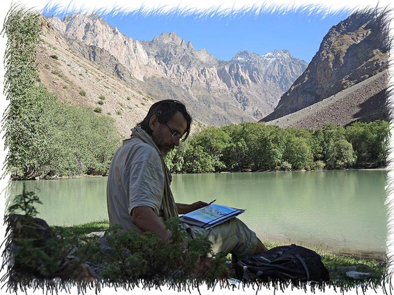Aquarelle Geisev Tadjikistan