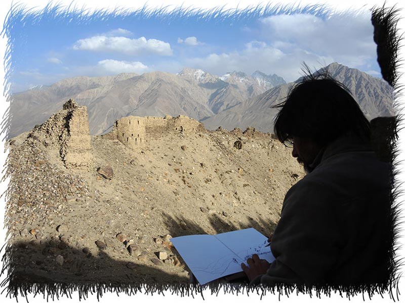 Croquis vallée du Wakhan Tadjikistan