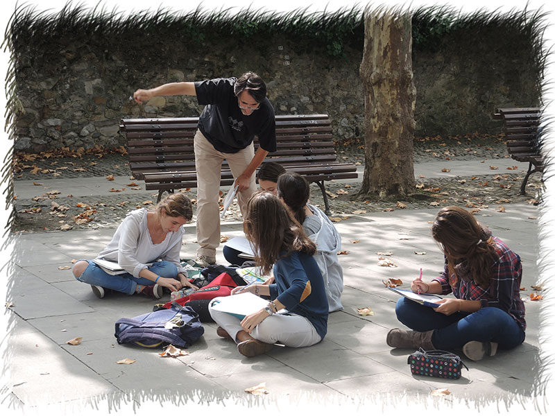 Dessin sur le vif avec lycée français de Bilbao (E) - 2014