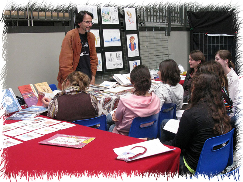 Avec collégiens au Salon du livre Orthez (64) - 2006