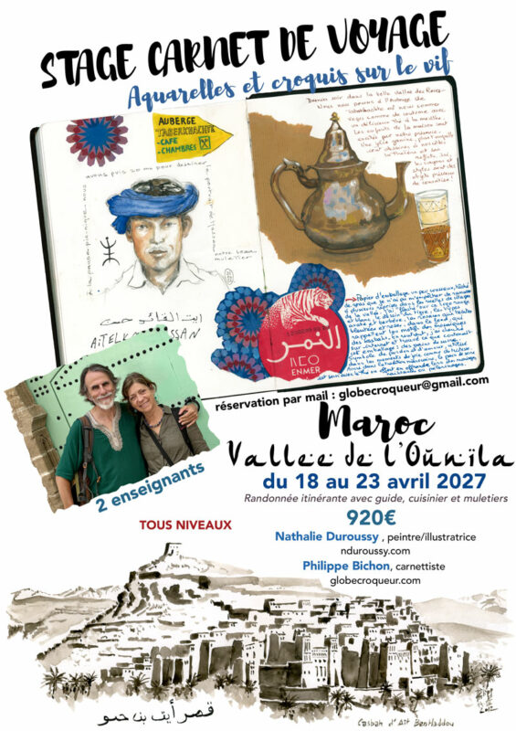 stage carnet de voyage Maroc vallée de l'Ounila
